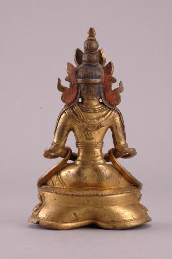 清黄铜鎏金无量寿佛