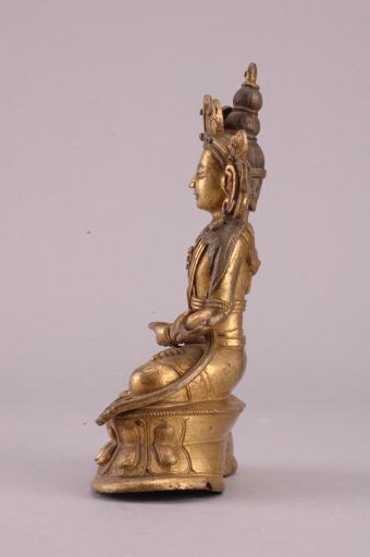 清黄铜鎏金无量寿佛