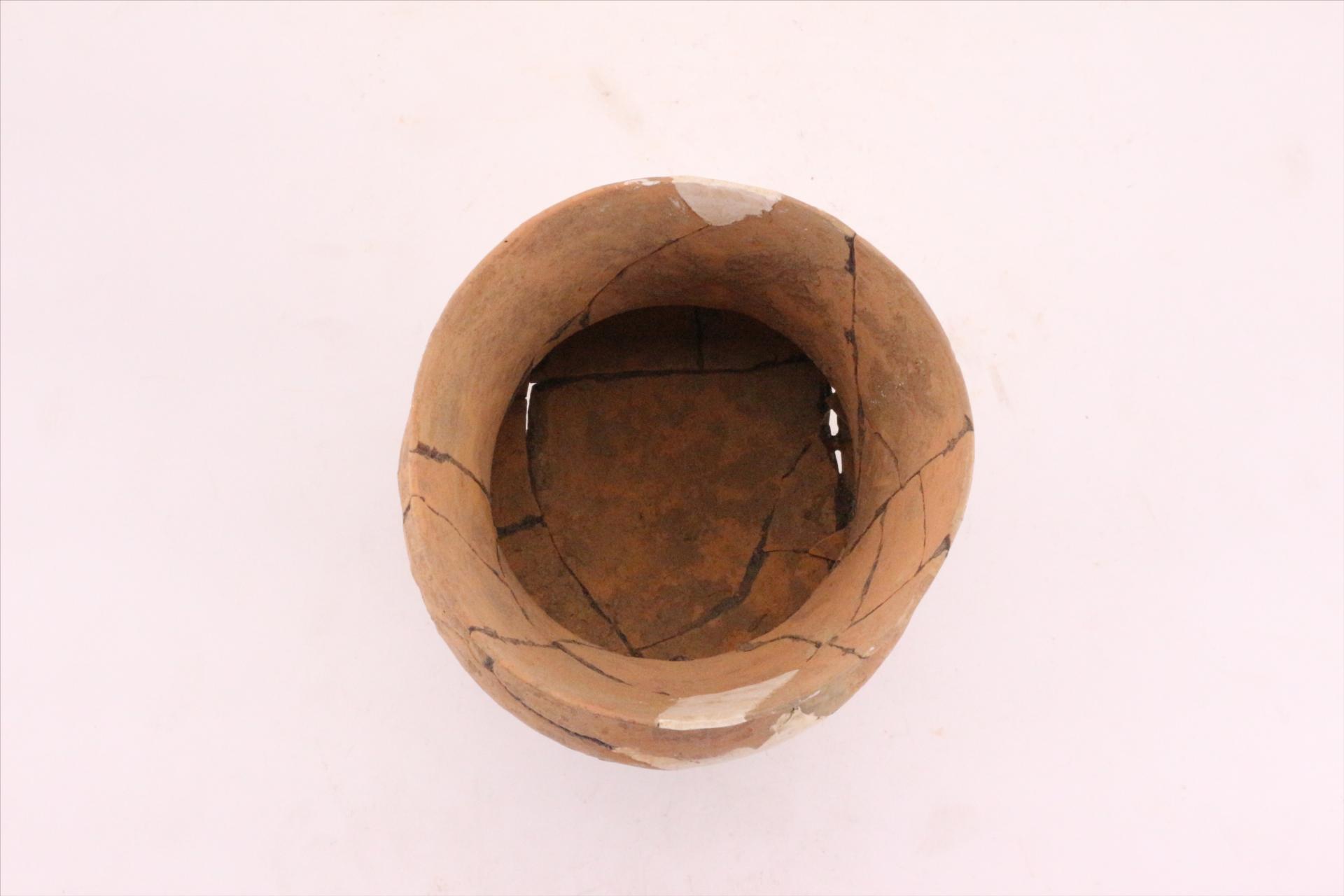 新石器时代大溪文化侈口曲腹高圈足泥质红陶杯