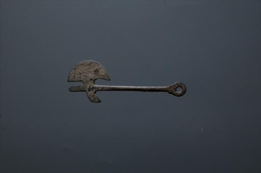 清鸟首形内半圆刃环形樽铜钺