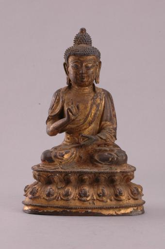 明黄铜漆金阿弥陀佛