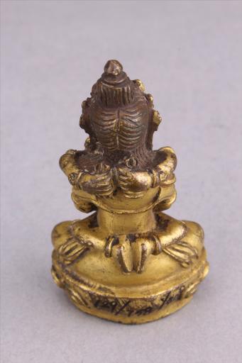 清红铜鎏金双身大持金刚像