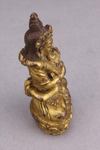 清红铜鎏金双身大持金刚像