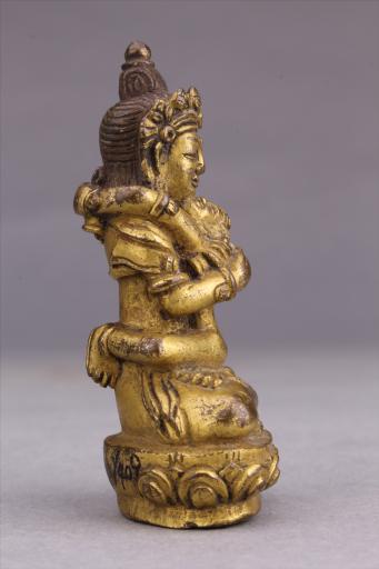 清红铜鎏金双身大持金刚像