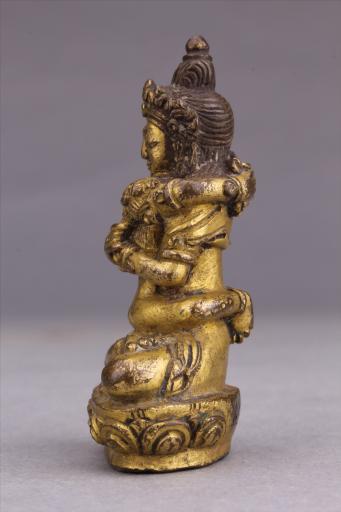 清红铜鎏金双身大持金刚像