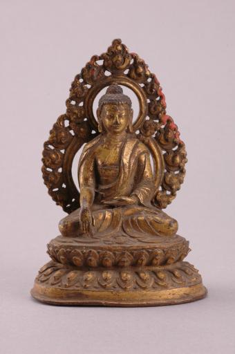 明红铜鎏金释迦牟尼佛