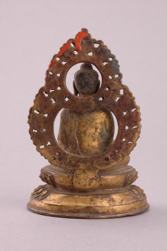 明红铜鎏金释迦牟尼佛