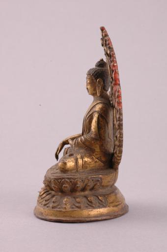 明红铜鎏金释迦牟尼佛
