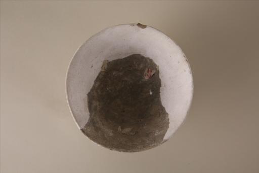 新石器时代大溪文化侈口斜直壁圈足凸棱夹砂红褐陶碗