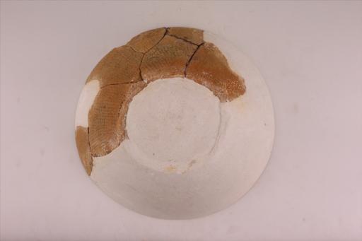 新石器时代城背溪文化敞口斜腹平底绳纹夹砂红陶碗