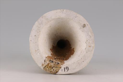 新石器时代大溪文化平顶刻划线纹波折纹红陶支座