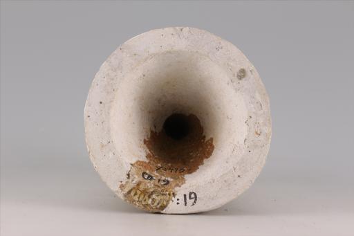 新石器时代大溪文化平顶刻划线纹波折纹红陶支座