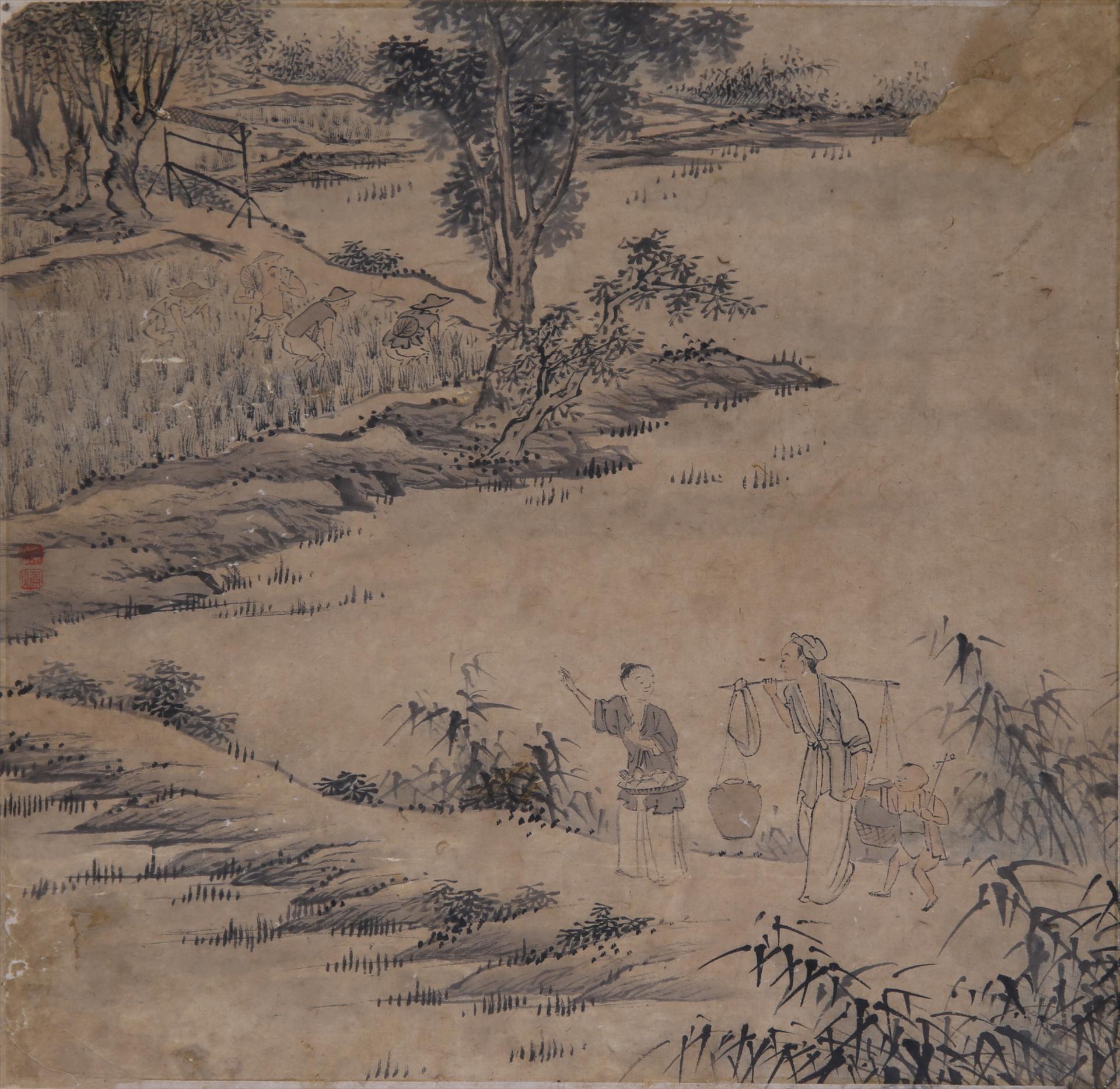 清孙焕耕织图册页