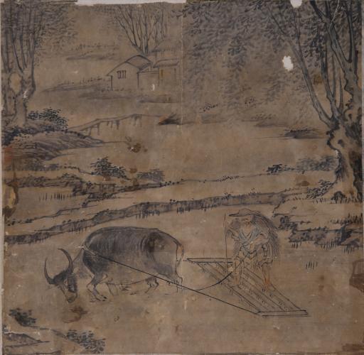 清孙焕耕织图册页