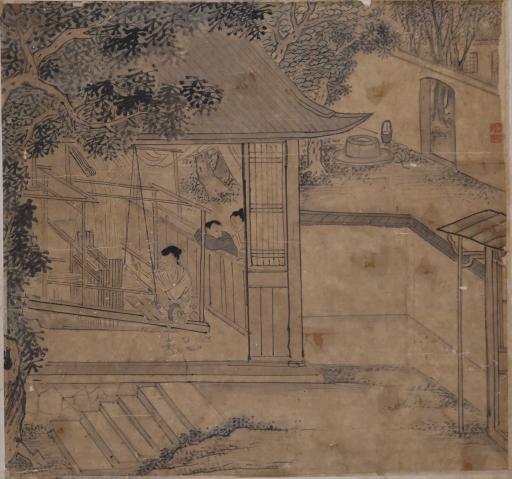 清孙焕耕织图册页