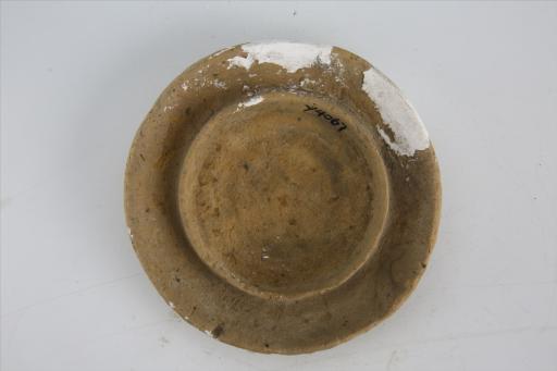 汉母口三圆纽夹砂黄陶器盖