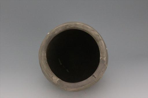 新石器时代屈家岭文化敛口深腹绳纹凹弦纹夹砂红陶罐