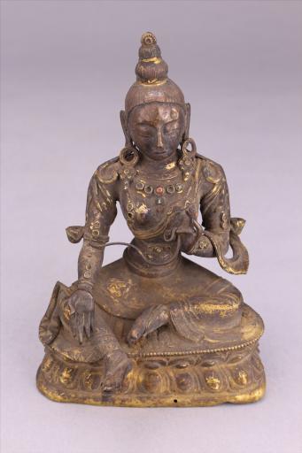 清红铜鎏金绿度母