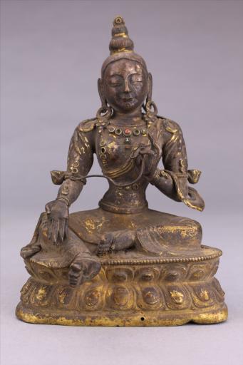 清红铜鎏金绿度母