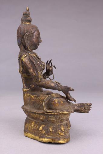 清红铜鎏金绿度母