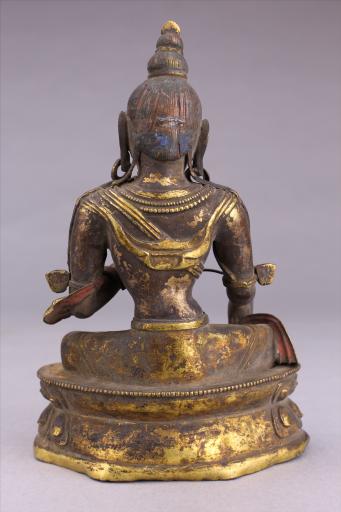 清红铜鎏金绿度母