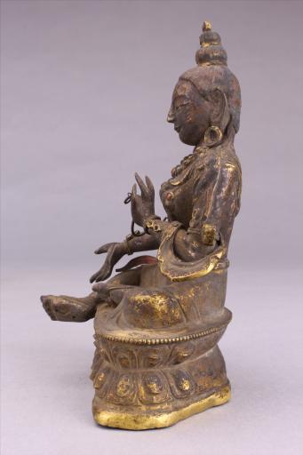 清红铜鎏金绿度母