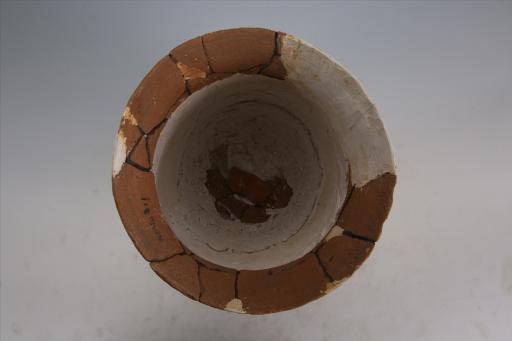 新石器时代石家河文化筒腹平底交错绳纹夹砂红褐陶罐