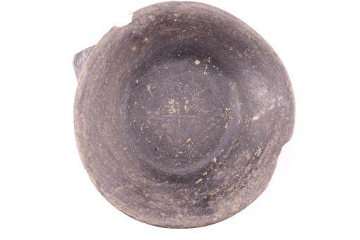 新石器时代大溪文化刻划符号夹砂黑陶圈足