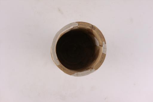 新石器时代屈家岭文化斜直腹高圈足弦纹橙黄陶杯