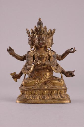 清黄铜鎏金密集金刚