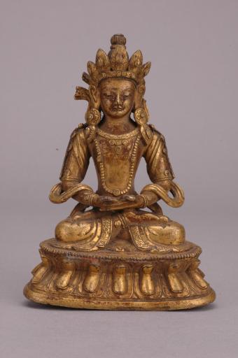 清黄铜鎏金无量寿佛