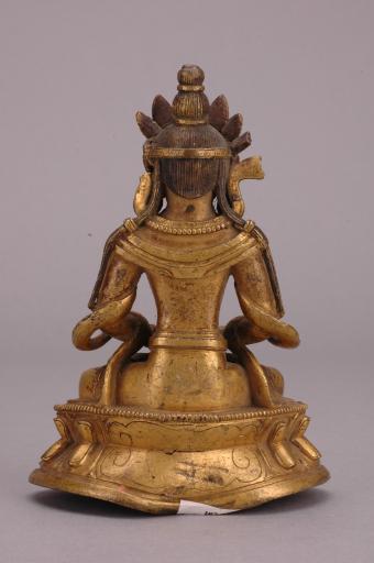 清黄铜鎏金无量寿佛