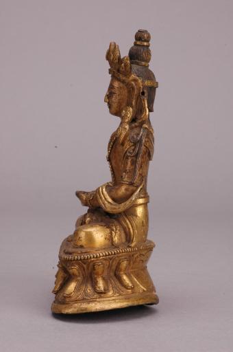 清黄铜鎏金无量寿佛