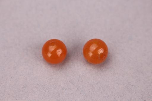 清橘红色玉珠