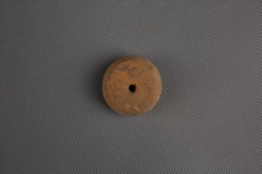 新石器时代屈家岭文化算珠形中穿夹砂红褐陶纺轮