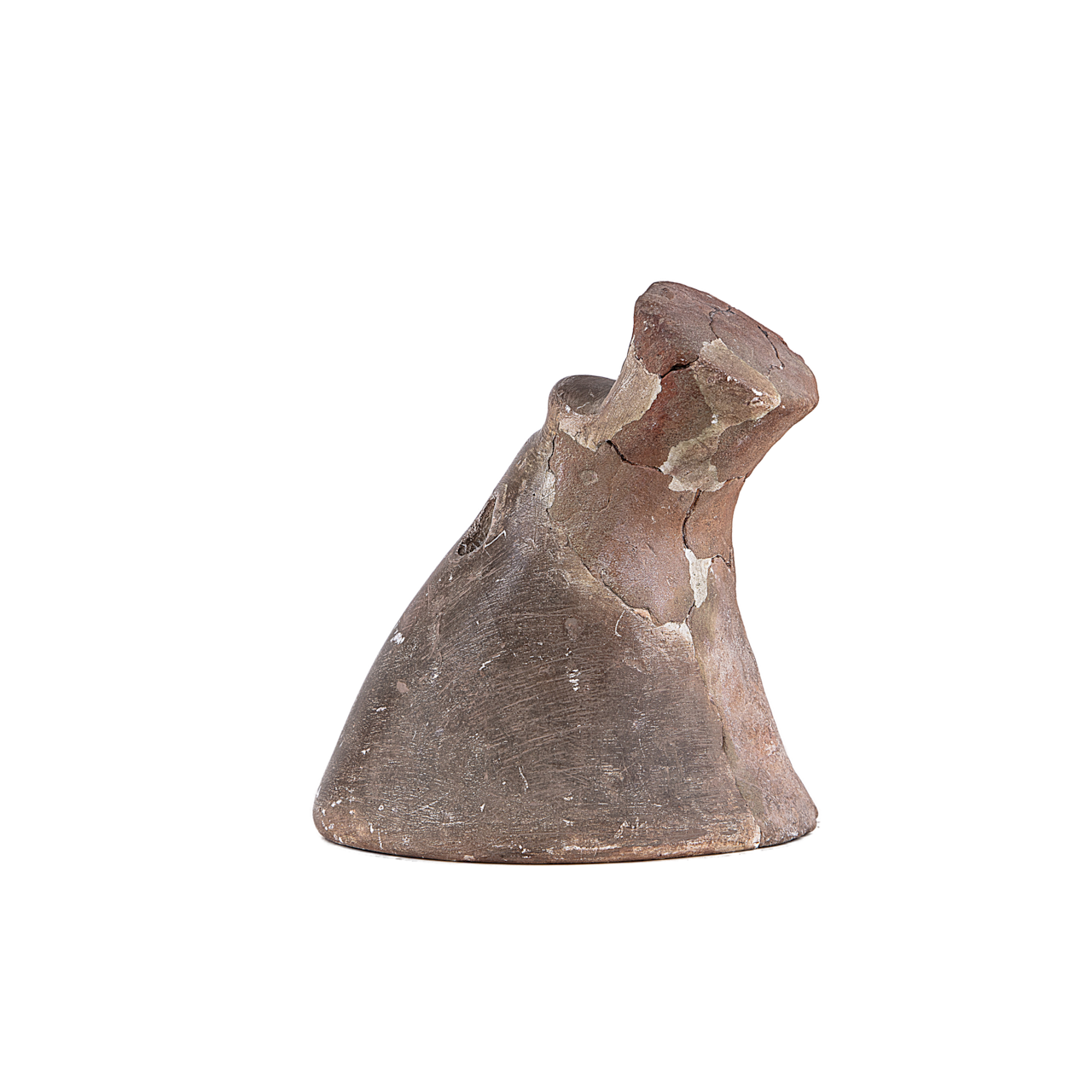 新石器时代大溪文化猪嘴形褐陶支座